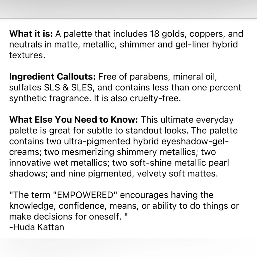✨ HUDA BEAUTY Empowered Eyeshadow Palette
